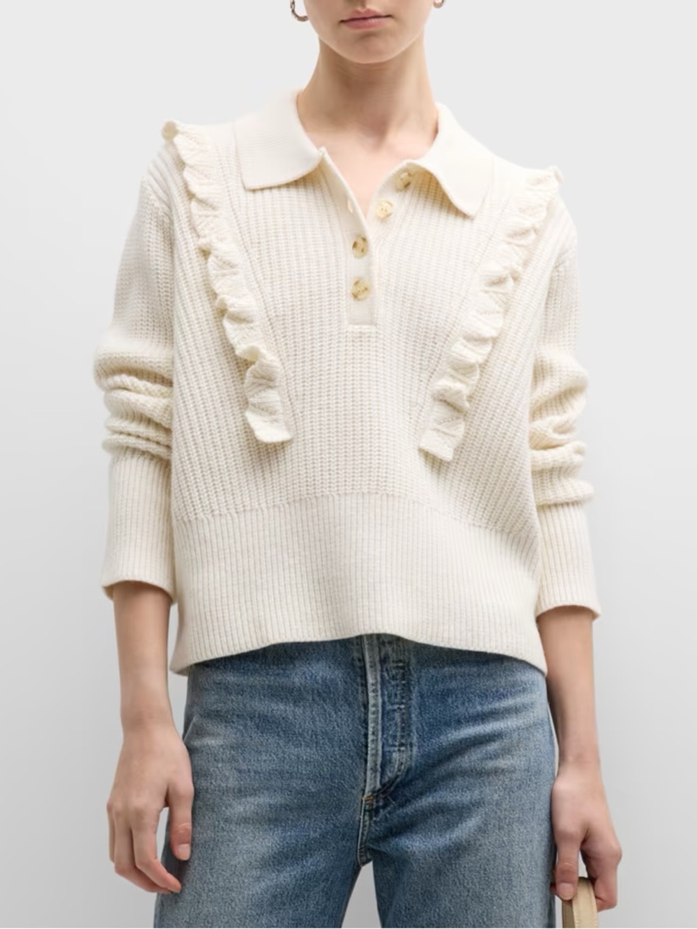 Derek Lam 10 Crosby - Noelia Collared Ruffle Sweater